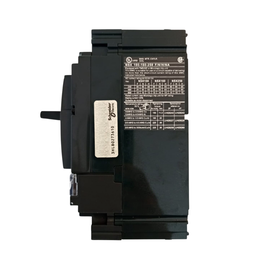 Interruptor Automático Caja Moldeada Omnipolar 4x112-160 A 36 kA Regulable Schneider Electric modelo NSX