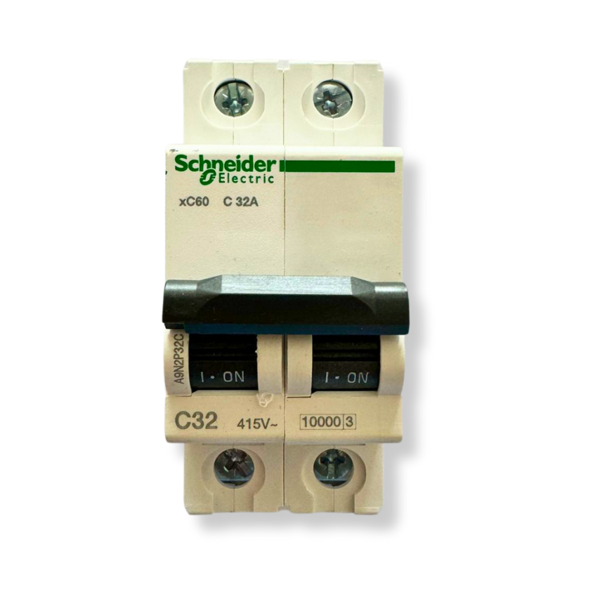 Interruptor Automático 2x32A 10kA Curva C Riel DIN - Schneider Electric Acti9 A9N2P32C