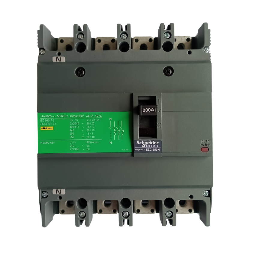 Interruptor Automático Caja Moldeada Omnipolar 4x175 A Fijo Schneider Electric modelo EZC