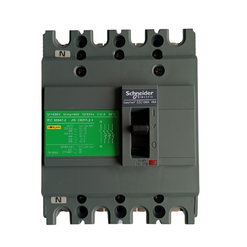 Interruptor Automático Caja Moldeada Omnipolar 4x40 A Fijo Schneider Electric modelo EZC