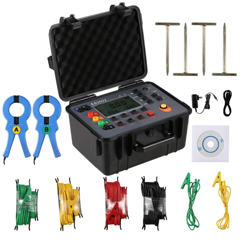 Telurómetro medidor de Resistencia a Tierra Multifunción con Doble Pinza Fuzrr ES3002 – Sistemas de Puesta a Tierra WENNER