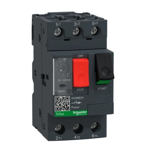 Guardamotor TeSys GV2ME01 (0.1–0.16 A, 3P, 690 V) Scheider Electric