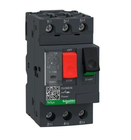 Guardamotor TeSys GV2ME06 (1–1.6 A, 3P, 690 V) Schneider Electric