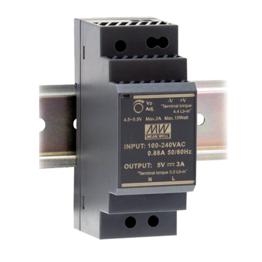 Fuente de Poder Mean Well HDR-30-24 – 30W 24VDC 1.25A – Montaje Riel DIN