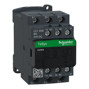Contactor Tripolar 9A Bobina 24VDC Schneider Electric TeSys LC1D09BD