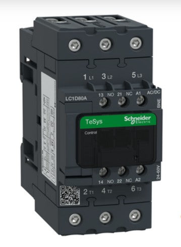 Contactor Tripolar 80A Bobina Multivoltaje 24–60VAC/VDC Schneider Electric TeSys LC1D80ABNE