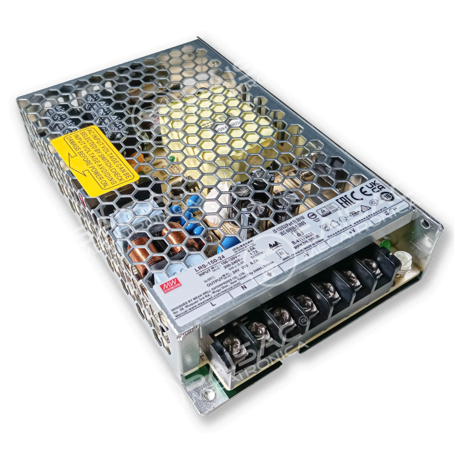Fuente de Poder Mean Well LRS-150-24 – 150W 24VDC 6.5A – Montaje Chasis Abierto