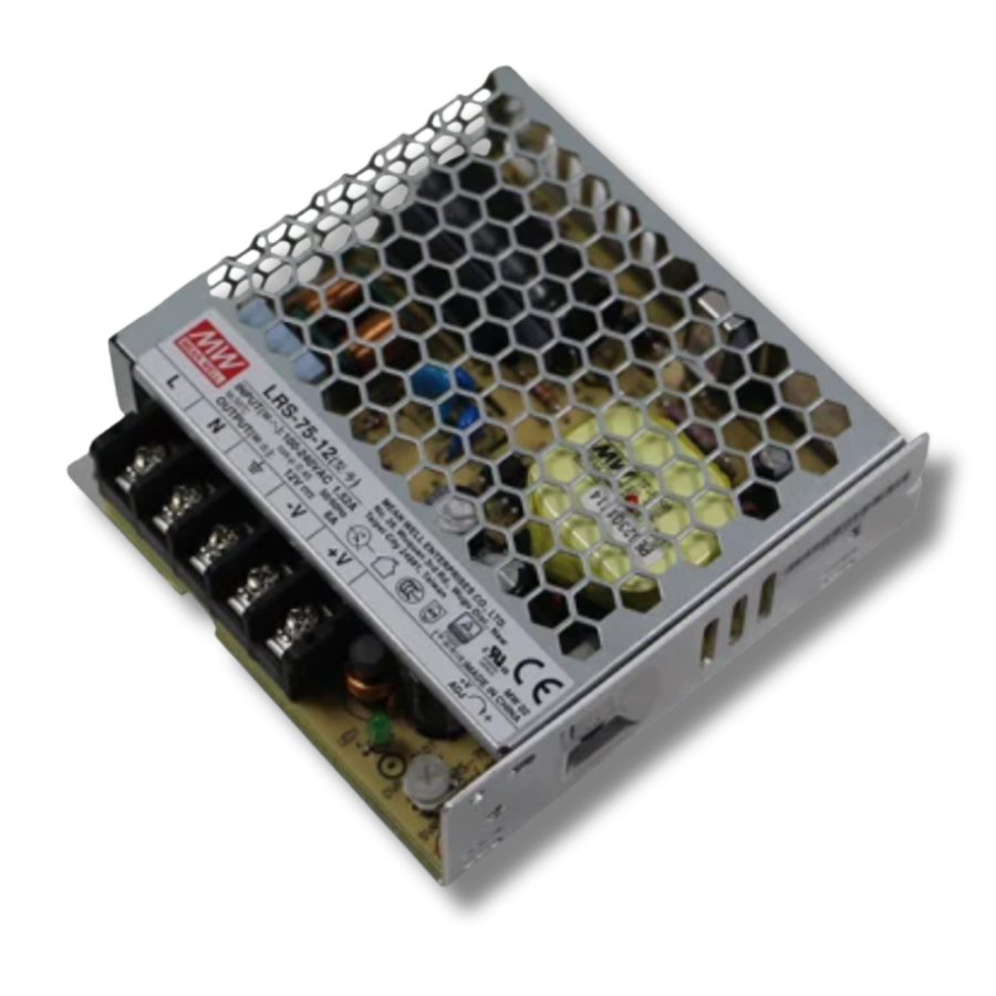 Fuente de Poder Mean Well LRS-75-12 – 75W 12VDC 6.3A – Montaje Chasis Abierto