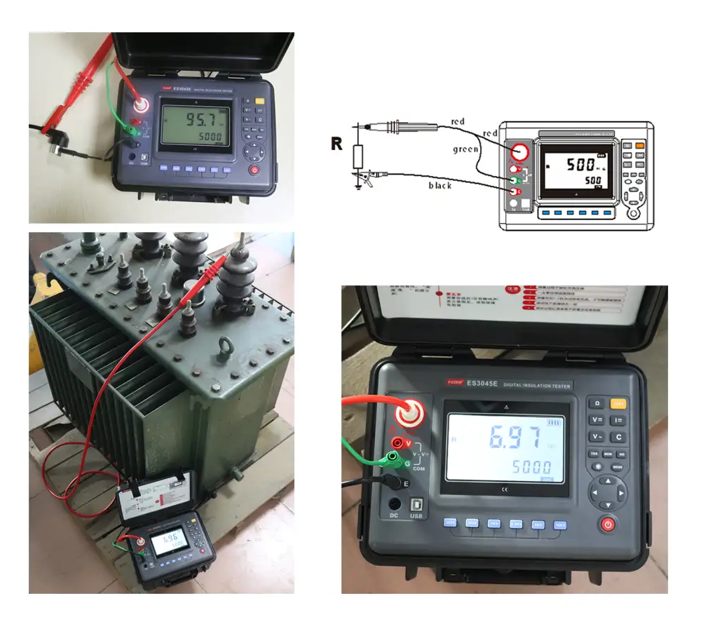Megohmetro FUZRR ES3045E - Alta Precisión para Medición de Aislamiento + Certificado de Calibración