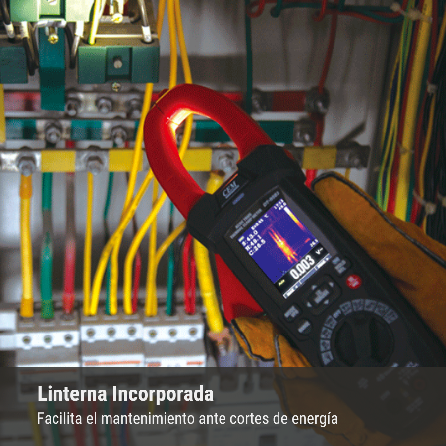 Tenaza Amperimétrica Multitester CEM DT-9581 con Cámara Termográfica Integrada ThermView+ ® 80x80 Pixeles