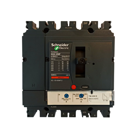 Interruptor Automático Caja Moldeada Omnipolar 4x175-250 A 36 kA Regulable Schneider Electric modelo NSX