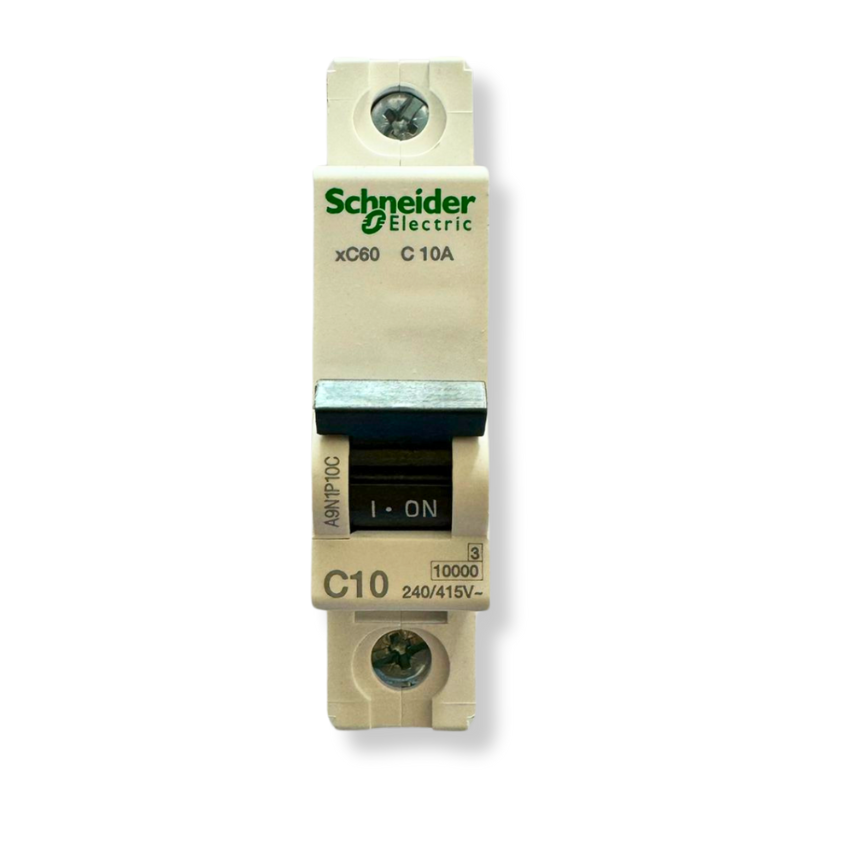 Interruptor Automático 1x10A 10kA Curva C Riel DIN - Schneider Electric Acti9 A9N1P10C