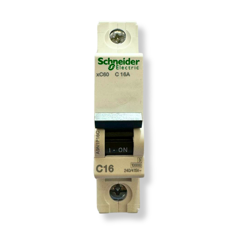 Interruptor Automático 1x16A 10kA Curva C Riel DIN - Schneider Electric Acti9 A9N1P16C