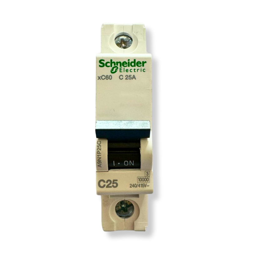 Interruptor Automático 1x25A 10kA Curva C Riel DIN - Schneider Electric Acti9 A9N1P25C