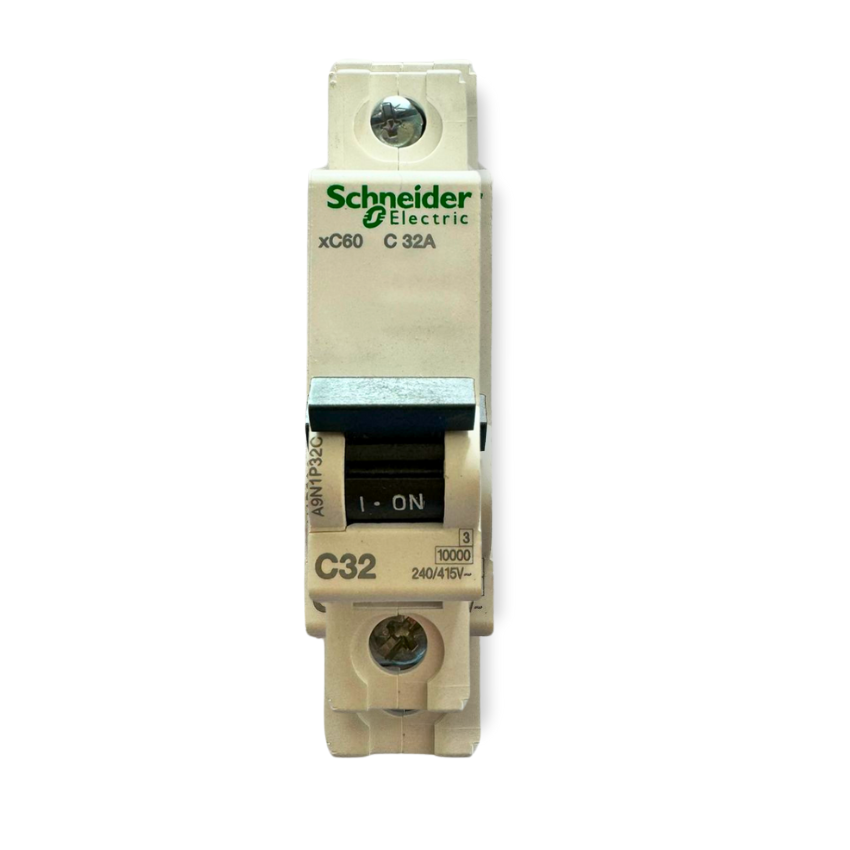 Interruptor Automático 1x32A 10kA Curva C Riel DIN - Schneider Electric Acti9 A9N1P32C