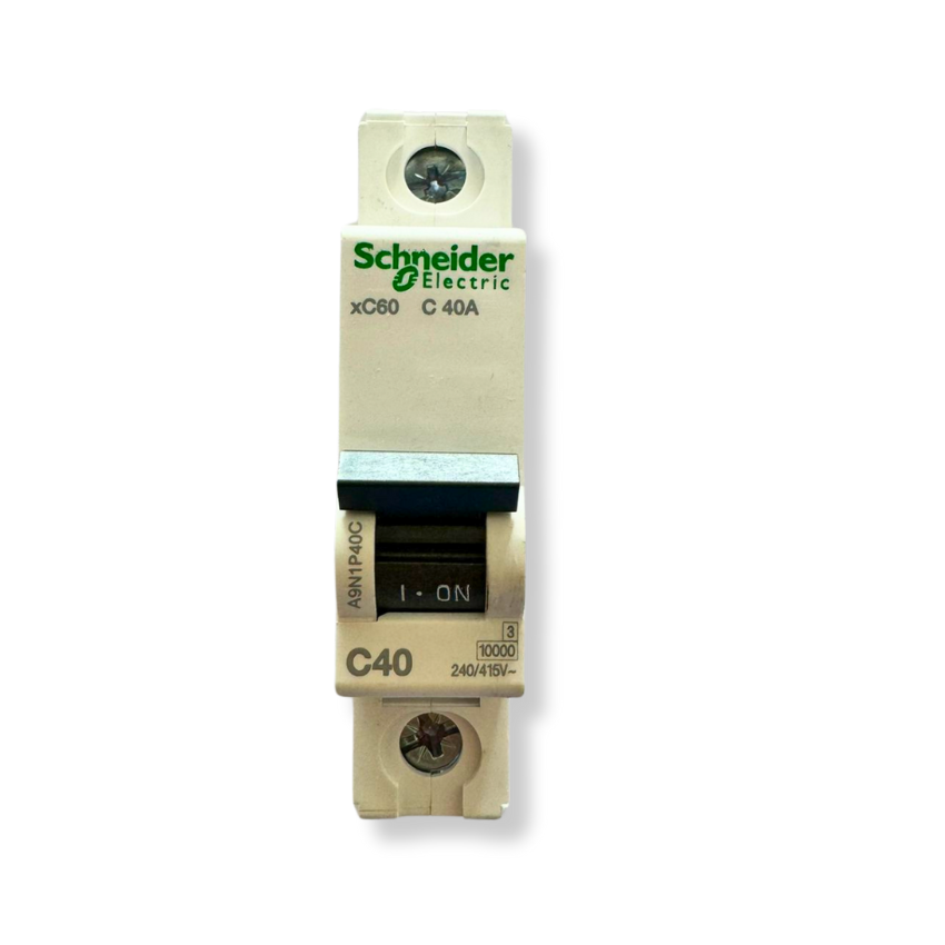Interruptor Automático 1x40A 10kA Curva C Riel DIN - Schneider Electric Acti9 A9N1P40C