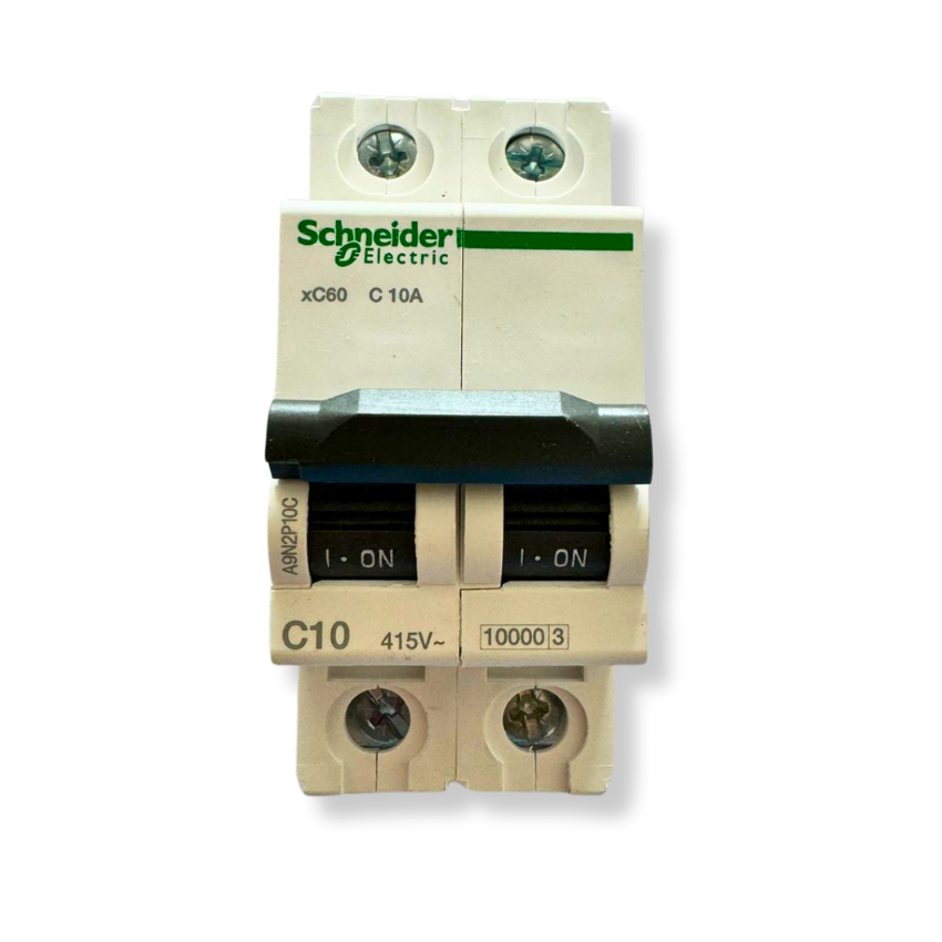Interruptor Automático 2x10A 10kA Curva C Riel DIN - Schneider Electric Acti9 A9N2P10C