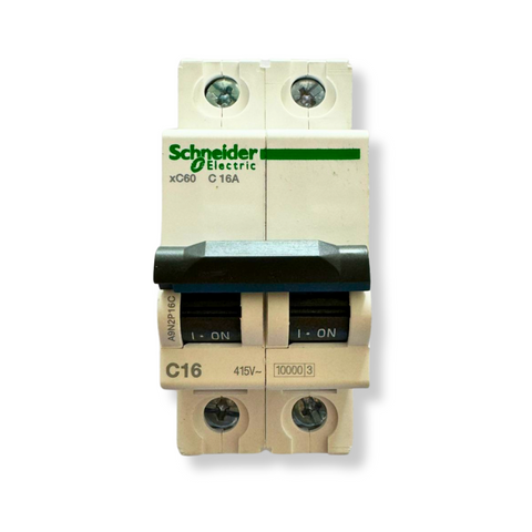 Interruptor Automático 2x16A 10kA Curva C Riel DIN - Schneider Electric Acti9 A9N2P16C