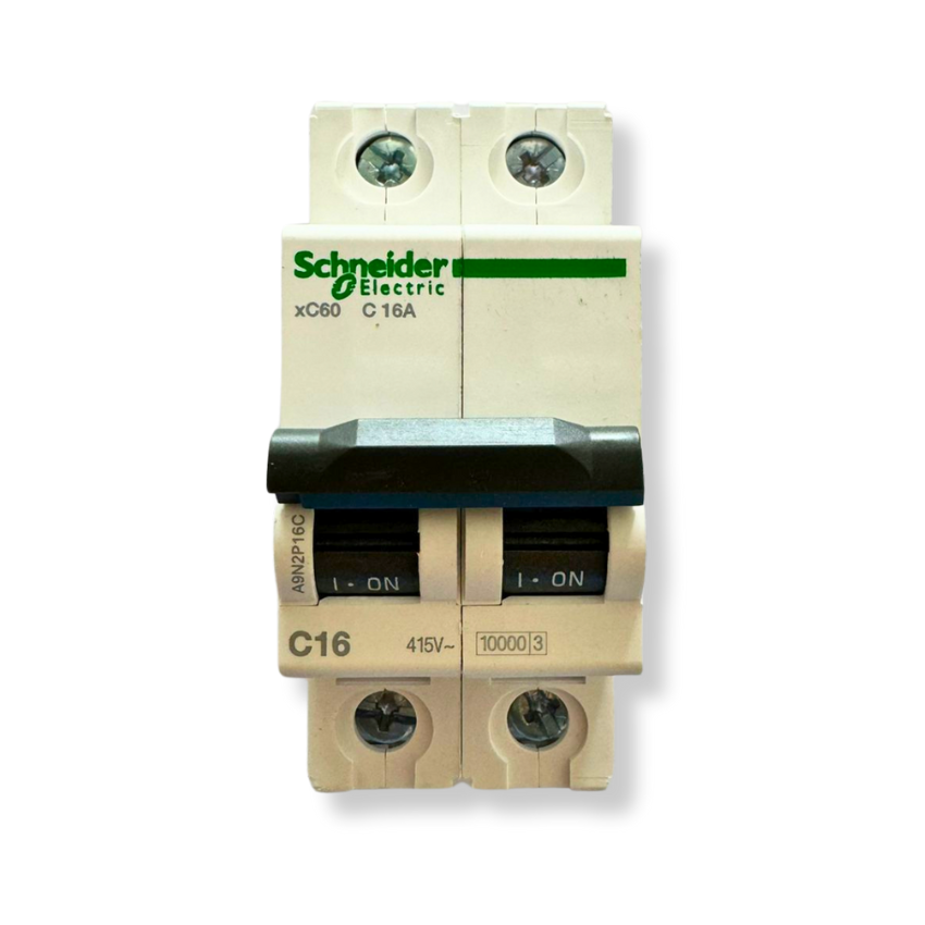 Interruptor Automático 2x16A 10kA Curva C Riel DIN - Schneider Electric Acti9 A9N2P16C