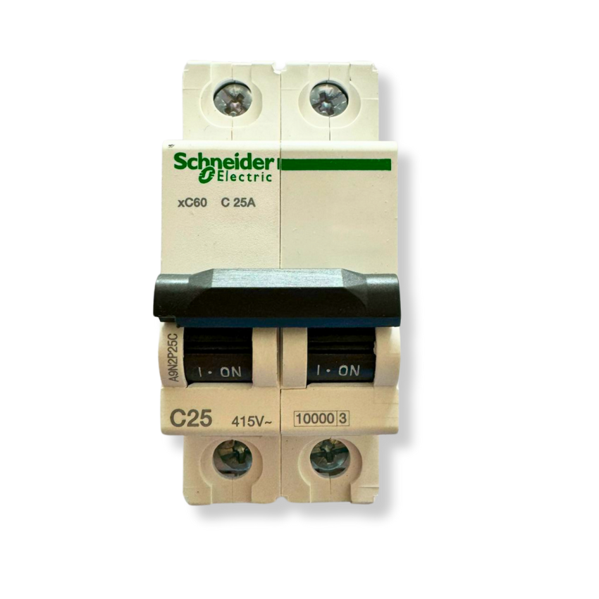 Interruptor Automático 2x25A 10kA Curva C Riel DIN - Schneider Electric Acti9 A9N2P25C