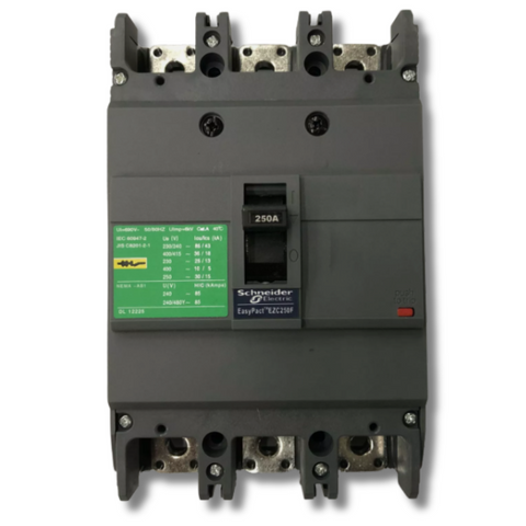 Interruptor Automático Caja Moldeada Tripolar 3x250 A 25 kA Fijo Schneider Electric modelo EZC
