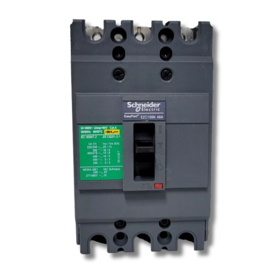 Interruptor Automático Caja Moldeada Tripolar 3x40 A Fijo Schneider Electric modelo EZC