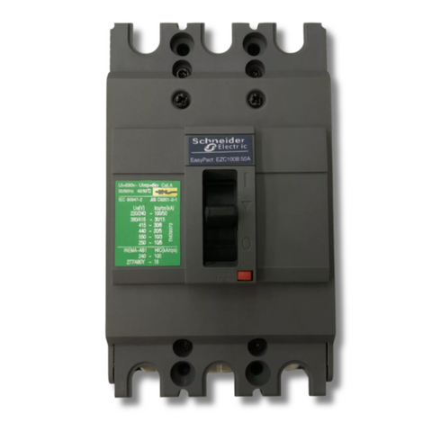 Interruptor Automático Caja Moldeada Tripolar 3x50 A 25 kA Fijo Schneider Electric modelo EZC