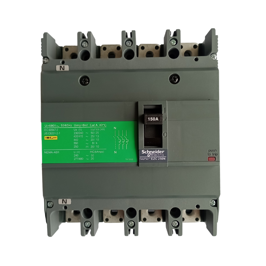 Interruptor Automático Caja Moldeada Omnipolar 4x150 A Fijo Schneider Electric modelo EZC