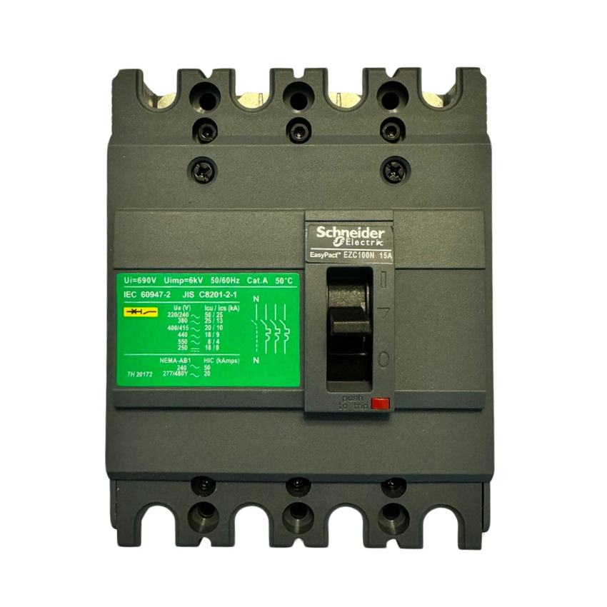 Interruptor Caja Moldeada Omnipolar 4x16 A 25 kA Fijo Schneider Electric modelo EZC