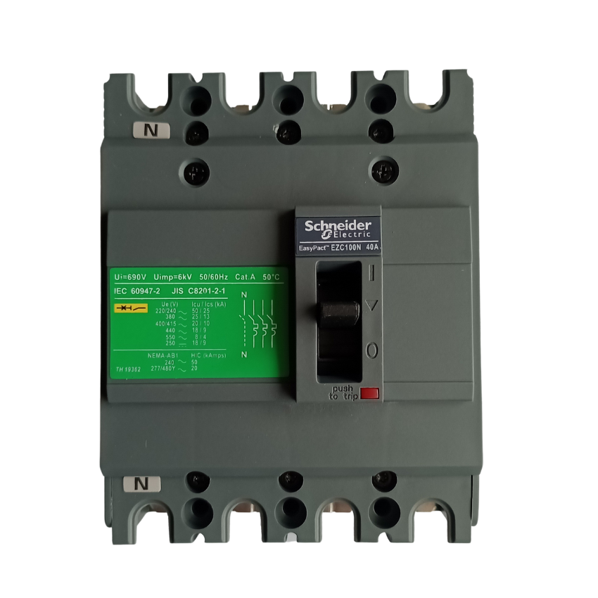 Interruptor Automático Caja Moldeada Omnipolar 4x40 A 25 kA Fijo Schneider Electric modelo EZC