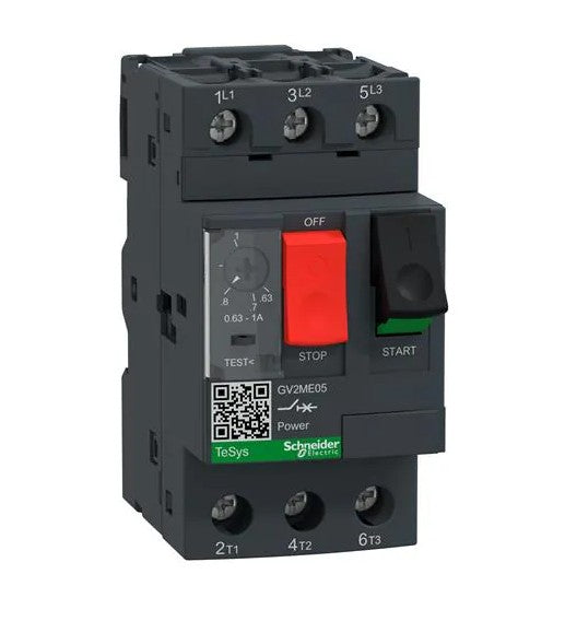 Guardamotor TeSys GV2ME05 (0.63–1 A, 3P, 690 V) Schneider Electric