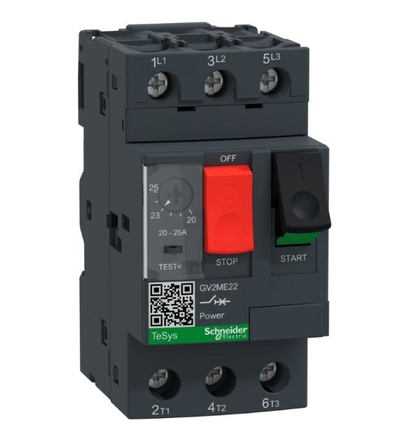 Guardamotor TeSys GV2ME22 (20–25 A, 3P, 690 V) Schneider Electric
