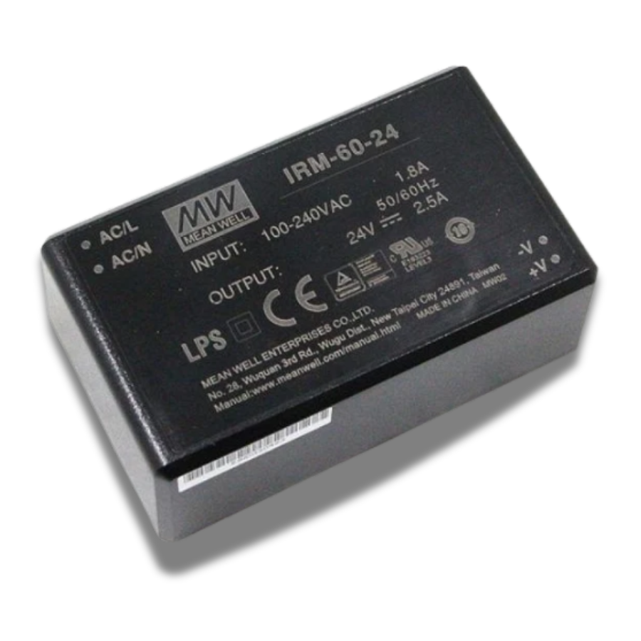Fuente de Poder Mean Well IRM-60-24 – 60W 24VDC 2.5A – Montaje PCB (Encapsulada)