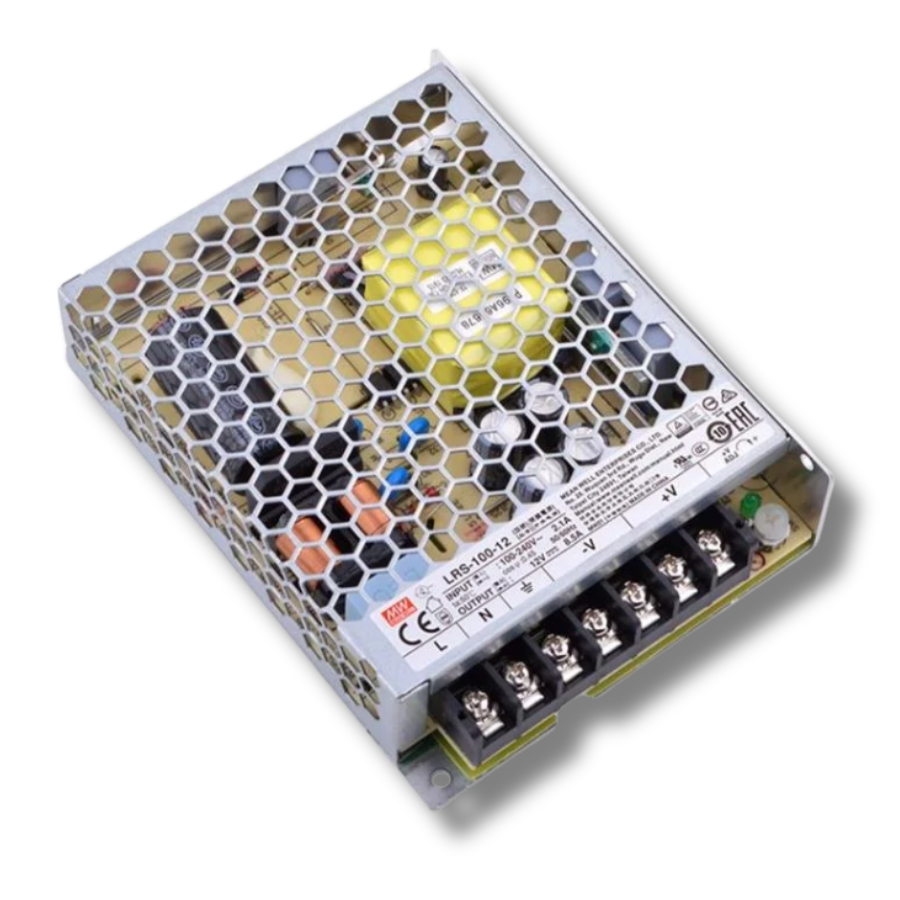 Fuente de Poder Mean Well LRS-100-12 – 100W 12VDC 8.5A – Montaje Chasis Abierto