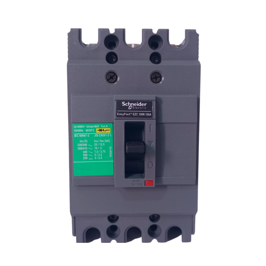 Interruptor Automático Caja Moldeada 3x100 A 25 kA Fijo Schneider Electric modelo EZC