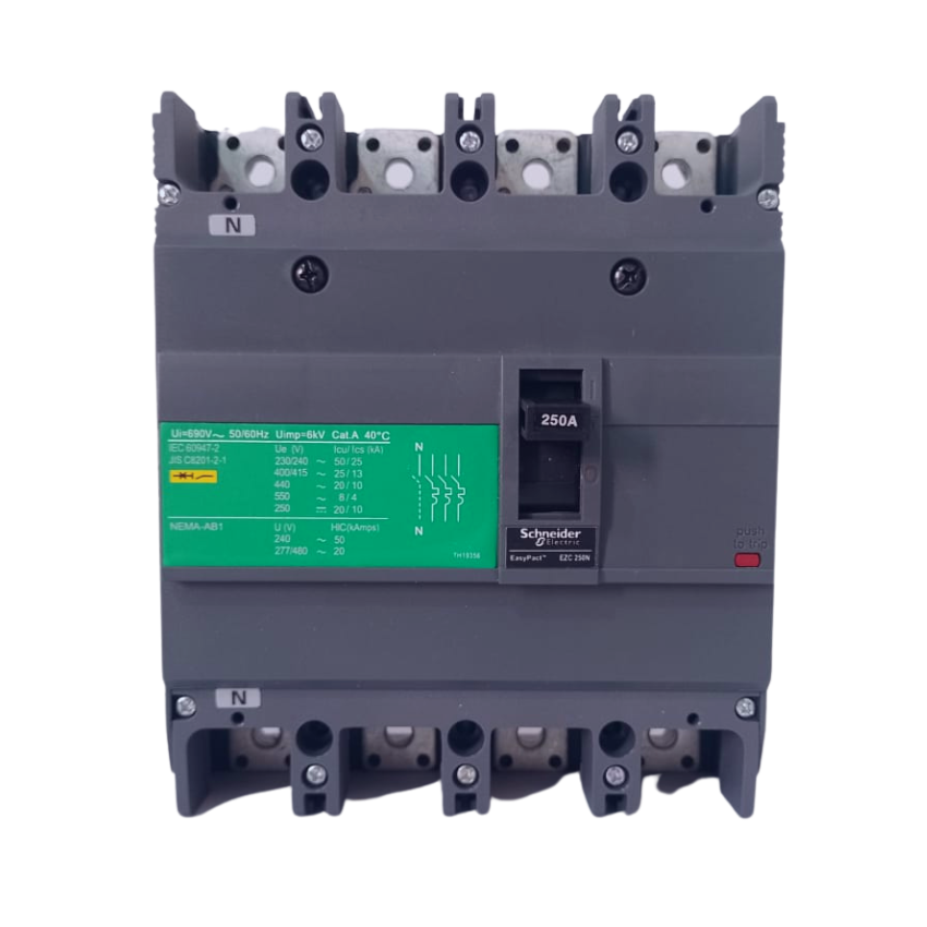 Interruptor Automático Caja Moldeada Omnipolar 4x250 A  25 kA Fijo Schneider Electric