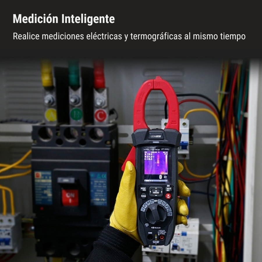Tenaza Amperimétrica Multitester CEM DT-9581 con Cámara Termográfica Integrada ThermView+ ® 80x80 Pixeles