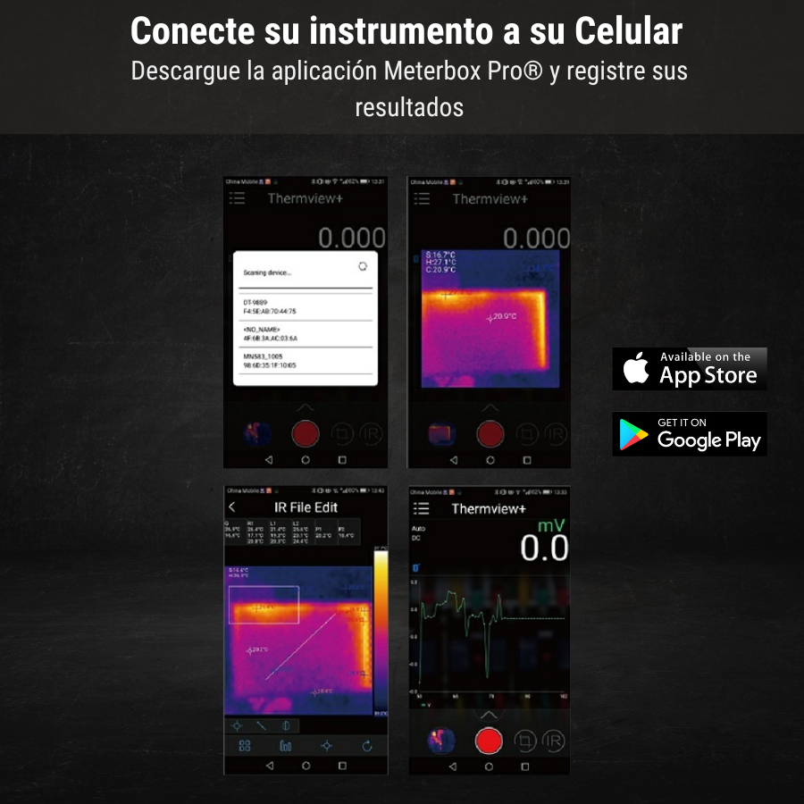 Tenaza Amperimétrica Multitester CEM DT-9581 con Cámara Termográfica Integrada ThermView+ ® 80x80 Pixeles