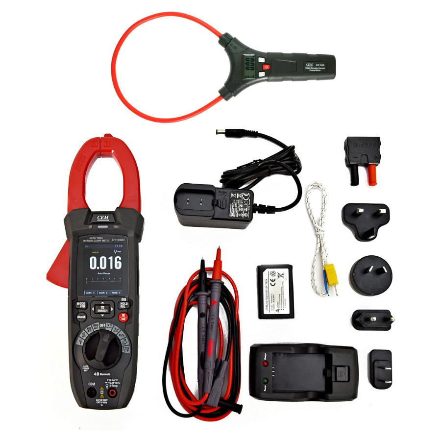 Tenaza Amperimétrica Multitester CEM DT-9581 con Cámara Termográfica Integrada ThermView+ ® 80x80 Pixeles